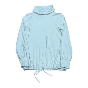 GAP Maternity Sweater Womens Small Light gray Turtleneck Knit Drawstring Hem